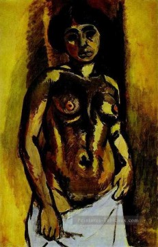  nude Peintre - Nue noir et or abstrait